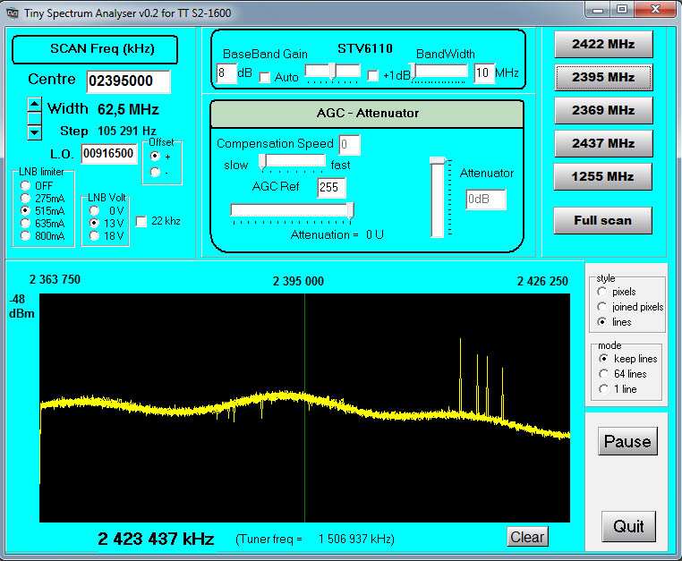 MKU23- 2.4GHz dish 24dB gain-62.5MHz scan-BBgain 8dB-2395MHz after 5 mn.jpg